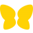 Yellow icon of a Butterfly