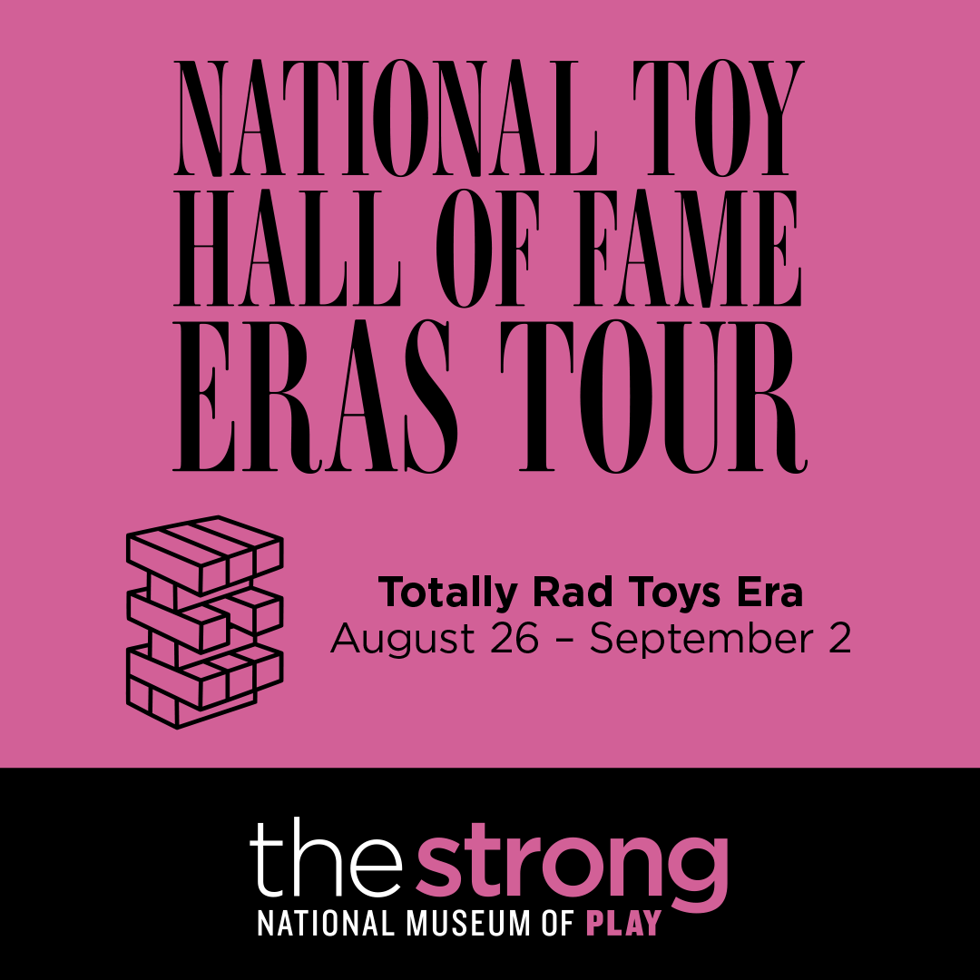 National Toy Hall of Fame Eras Tour graphic with Jenga